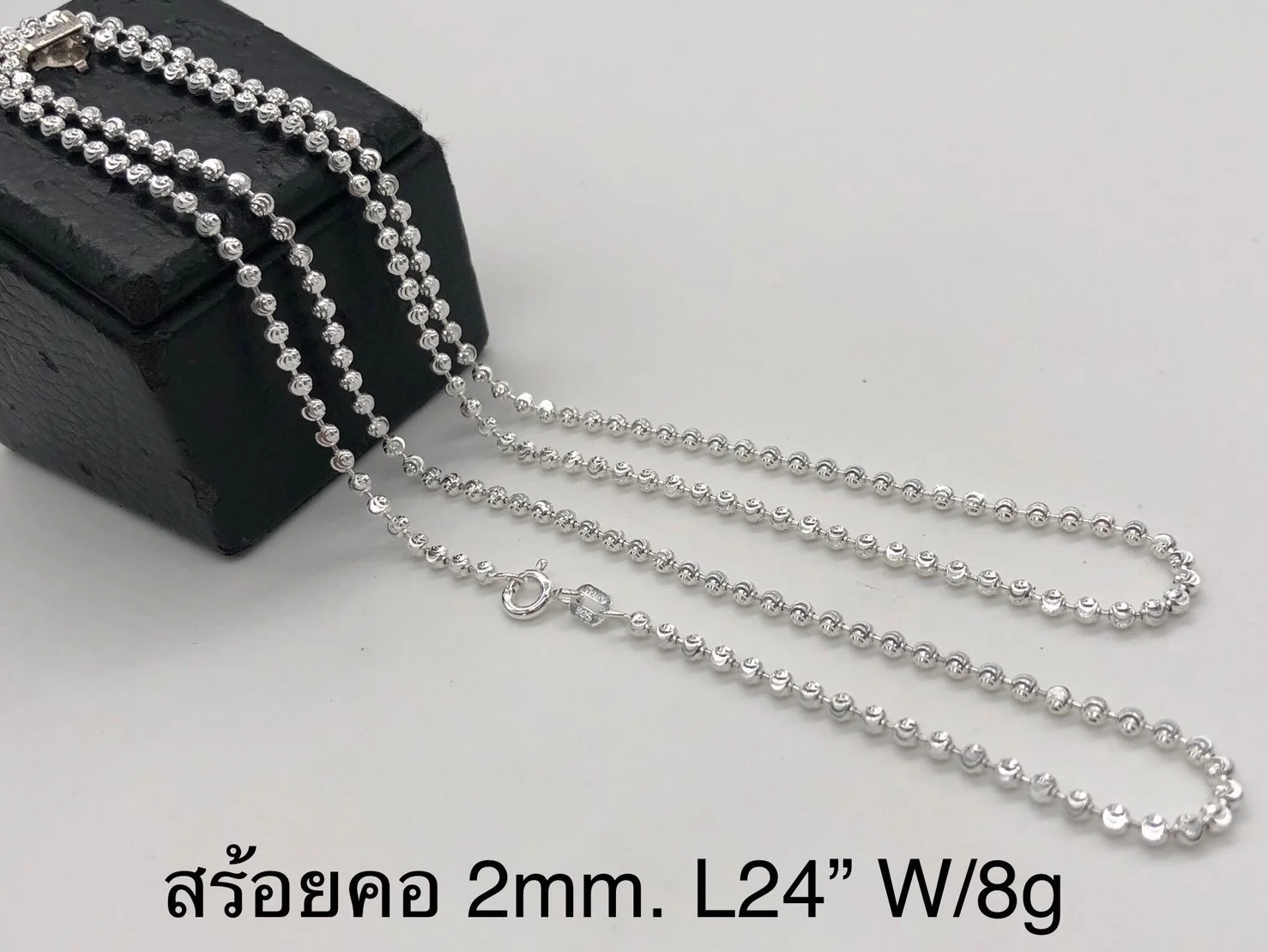 สร้อยคอเม็ดตัดลายเง้นอิตาลี