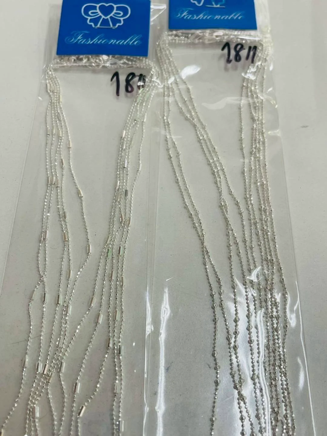 สร้อยคอเม็ดตัดลายเงินอิตาลี